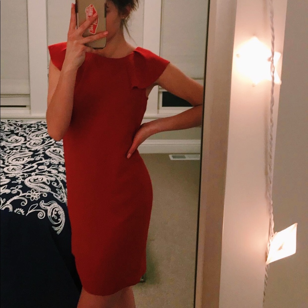 Banana Republic red shift/straight dress.